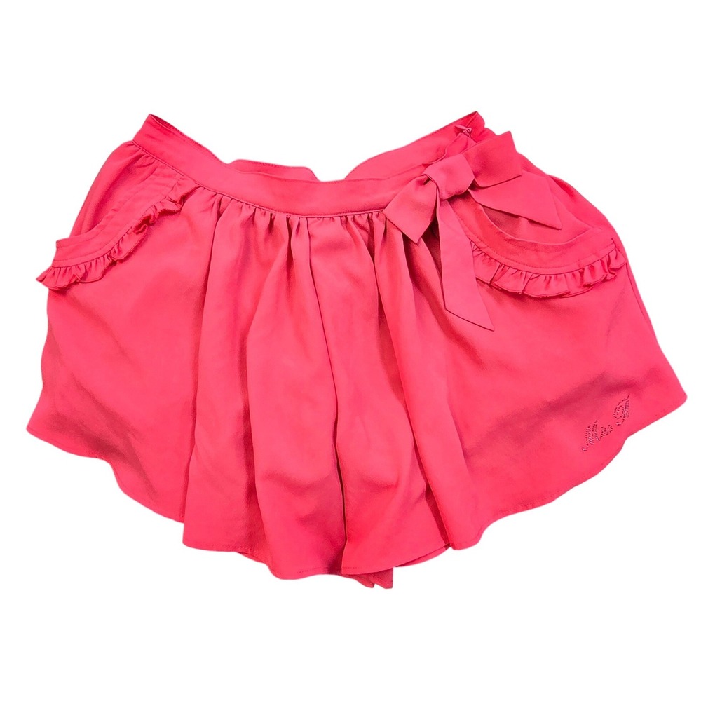 Miss Blumarine Coral Pink skort skirt mini Bow Ruffle Pockets 12 girls see‎ mez